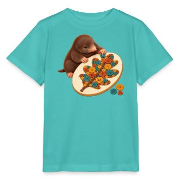 Maulwurf legt ein Knopfmosaik - Stanley/Stella Kinder T-Shirt MINI CREATOR  - Poolblau - Vorne