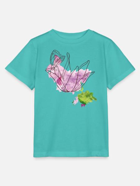 Blüte mit Insekt - Stanley/Stella Kinder T-Shirt MINI CREATOR  - Poolblau