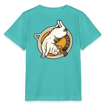 Katze - Stanley/Stella Kinder T-Shirt MINI CREATOR  - Poolblau - Vorne