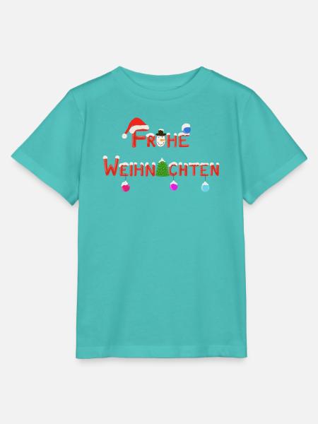 "Frohe Weihnachten" - Stanley/Stella Kinder T-Shirt MINI CREATOR  - Poolblau