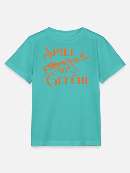 Querflöte - Spiel mit Gefühl Flötenmusik Flötistin - Stanley/Stella Kinder T-Shirt MINI CREATOR - Poolblau