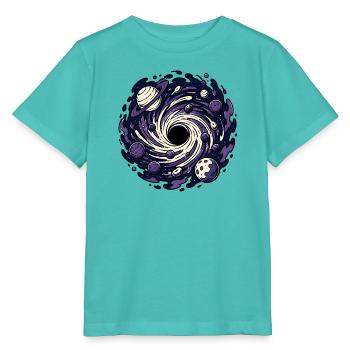 Schwarzes Loch Planet Weltraum Sci-Fi Vektor Shirt - Stanley/Stella Kinder T-Shirt MINI CREATOR  - Poolblau - Vorne