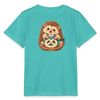 Igel formt eine Brezel - Stanley/Stella Kinder T-Shirt MINI CREATOR  - Poolblau - Vorne