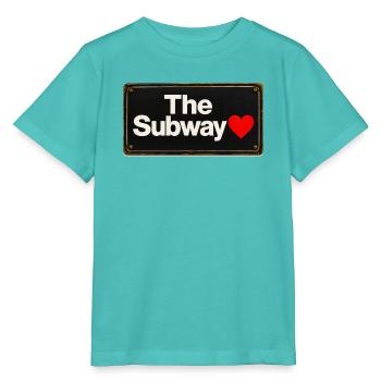 Subway Heart Retro-Schild - Stanley/Stella Kinder T-Shirt MINI CREATOR  - Poolblau - Vorne