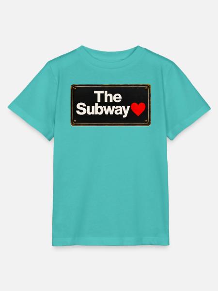 Subway Heart Retro-Schild - Stanley/Stella Kinder T-Shirt MINI CREATOR - Poolblau