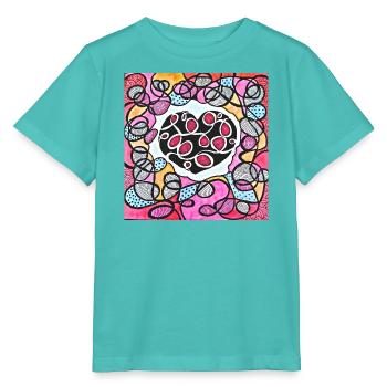 Auffällige rosa Herzen - Stanley/Stella Kinder T-Shirt MINI CREATOR  - Poolblau - Vorne