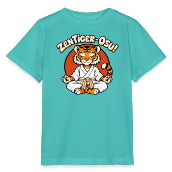 ZenTiger-Osu Taijutsu Cartoon - Stanley/Stella Kinder T-Shirt MINI CREATOR  - Poolblau - Vorne