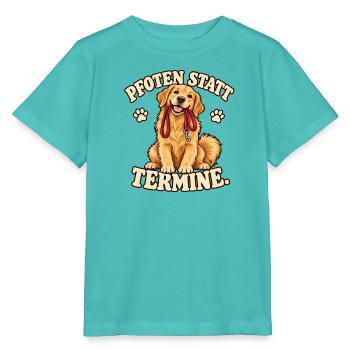 Pfoten statt Termine - Golden Retriever - Stanley/Stella Kinder T-Shirt MINI CREATOR  - Poolblau - Vorne