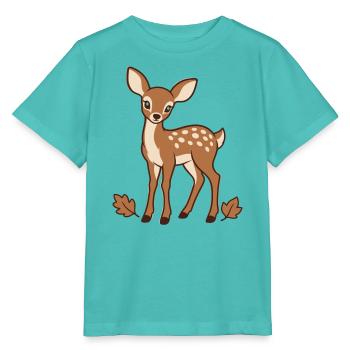 Niedliche Herbstreh-Waldhirsche - Stanley/Stella Kinder T-Shirt MINI CREATOR  - Poolblau - Vorne
