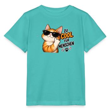 Zu cool für Menschen – Lustige Katze - Stanley/Stella Kinder T-Shirt MINI CREATOR  - Poolblau - Vorne