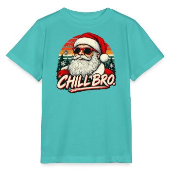  Cooler Santa Claus Sonnenbrille Chill Bro - Stanley/Stella Kinder T-Shirt MINI CREATOR  - Poolblau - Vorne