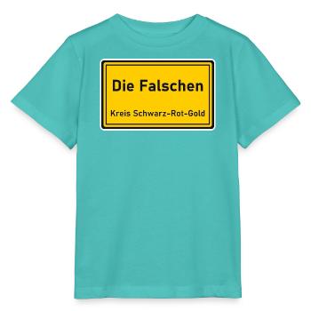 Ortsschild Die Falschen - Kreis Schwarz-Rot-Gold - Stanley/Stella Kinder T-Shirt MINI CREATOR  - Poolblau - Vorne