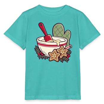 Kekszeit im Schüssel-Design - Stanley/Stella Kinder T-Shirt MINI CREATOR  - Poolblau - Vorne