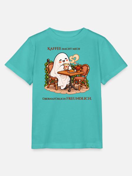 Übernatürlich freundlich dank Kaffee - Stanley/Stella Kinder T-Shirt MINI CREATOR  - Poolblau