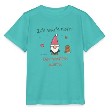 Ich war’s nicht. Der Wichtel war’s! Mädchen - Stanley/Stella Kinder T-Shirt MINI CREATOR  - Poolblau - Vorne