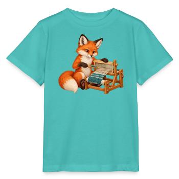 Fuchs webt am Gatterkamm - Stanley/Stella Kinder T-Shirt MINI CREATOR  - Poolblau - Vorne