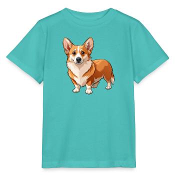 Walisischer Corgi-Hund - Stanley/Stella Kinder T-Shirt MINI CREATOR  - Poolblau - Vorne