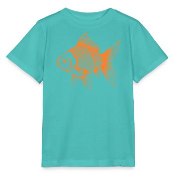 Süßer Goldfisch Comic Haustier Aquarium Geschenk - Stanley/Stella Kinder T-Shirt MINI CREATOR  - Poolblau - Vorne