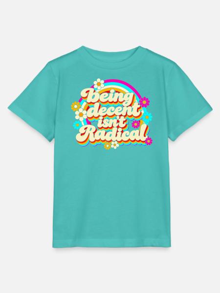 Being Decent Isn't Radical Retro - Stanley/Stella Kinder T-Shirt MINI CREATOR  - Poolblau