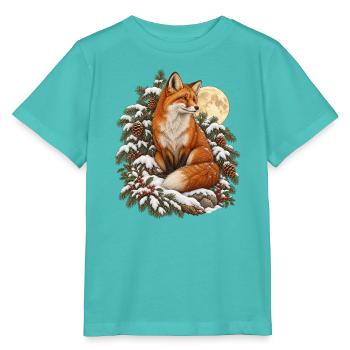 Fuchs im Winterwald - Stanley/Stella Kinder T-Shirt MINI CREATOR  - Poolblau - Vorne