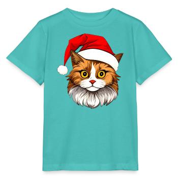 Katzen Christmas - Stanley/Stella Kinder T-Shirt MINI CREATOR  - Poolblau - Vorne