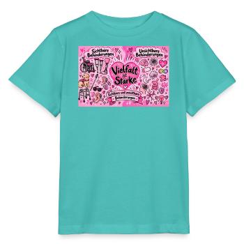 Vielfalt ist Stärke Herzdesign - Stanley/Stella Kinder T-Shirt MINI CREATOR  - Poolblau - Vorne