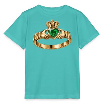 Irischer Claddagh-Ring - Stanley/Stella Kinder T-Shirt MINI CREATOR  - Poolblau - Vorne