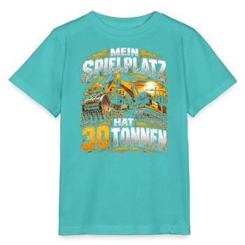 Baustellen Gigant 30 Tonnen Bagger - Stanley/Stella Kinder T-Shirt MINI CREATOR  - Poolblau - Vorne