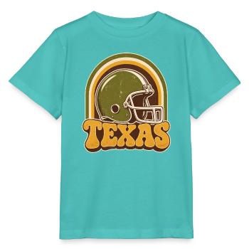 Texas Retro Football Helm - Stanley/Stella Kinder T-Shirt MINI CREATOR  - Poolblau - Vorne