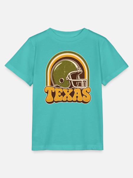 Texas Retro Football Helm - Stanley/Stella Kinder T-Shirt MINI CREATOR  - Poolblau