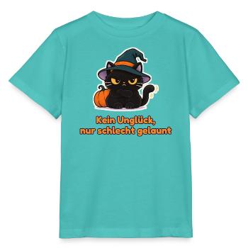 Kein Unglück, nur schlecht gelaunt – Katze - Stanley/Stella Kinder T-Shirt MINI CREATOR  - Poolblau - Vorne