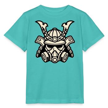 Cyber Samurai Gasmaske Logo - Stanley/Stella Kinder T-Shirt MINI CREATOR  - Poolblau - Vorne
