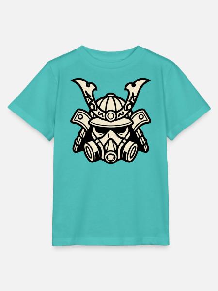 Cyber Samurai Gasmaske Logo - Stanley/Stella Kinder T-Shirt MINI CREATOR - Poolblau