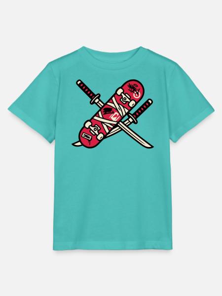Skateboard Katana Wappen Logo - Stanley/Stella Kinder T-Shirt MINI CREATOR  - Poolblau