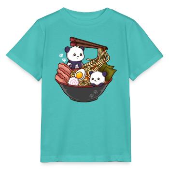 Ramen Panda - Stanley/Stella Kinder T-Shirt MINI CREATOR  - Poolblau - Vorne
