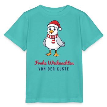 Weihnachten Möwe – Frohe Weihnachten von der Küste - Stanley/Stella Kinder T-Shirt MINI CREATOR  - Poolblau - Vorne