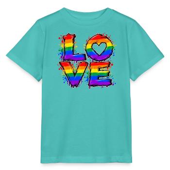 Liebe im Regenbogen-Look - Stanley/Stella Kinder T-Shirt MINI CREATOR  - Poolblau - Vorne