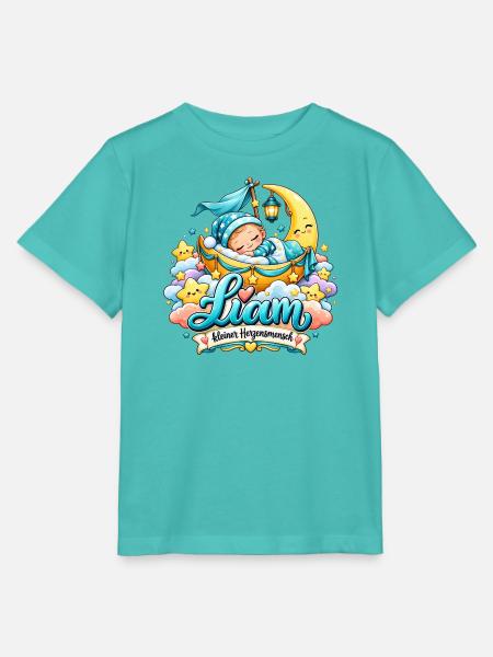 Liam KleinerHerzensmensch Mondtraum - Stanley/Stella Kinder T-Shirt MINI CREATOR  - Poolblau