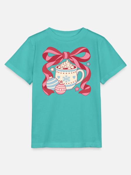 Christmas Cocoa Bow - Stanley/Stella Kinder T-Shirt MINI CREATOR  - Poolblau