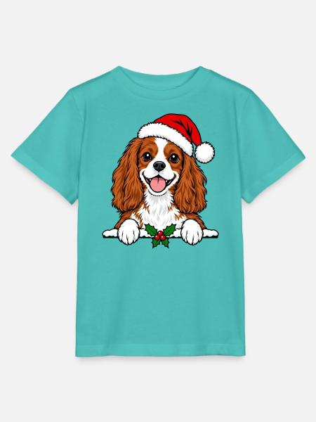 Weihnachten Cavalier King Charles Spaniel - Stanley/Stella Kinder T-Shirt MINI CREATOR  - Poolblau