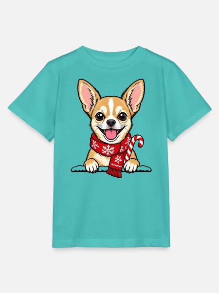 Weihnachten Chihuahua - Stanley/Stella Kinder T-Shirt MINI CREATOR - Poolblau