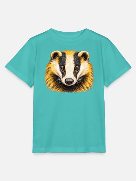 Gelb-schwarzer Dachskopf - Stanley/Stella Kinder T-Shirt MINI CREATOR - Poolblau