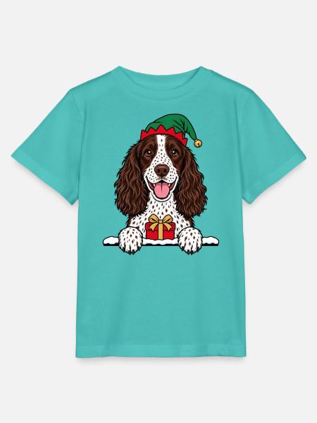 Weihnachten English Springer Spaniel - Stanley/Stella Kinder T-Shirt MINI CREATOR - Poolblau