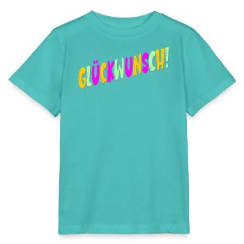 Geburtstagsgrüße Schriftzug Glückwunsch Abschluss - Stanley/Stella Kinder T-Shirt MINI CREATOR  - Poolblau - Vorne