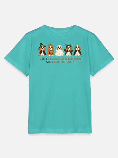 Cavalier King Charles Spaniel Halloween-Crew - Stanley/Stella Kinder T-Shirt MINI CREATOR - Poolblau