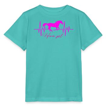 Pferd Herzschlag Mädchen - Stanley/Stella Kinder T-Shirt MINI CREATOR  - Poolblau - Vorne