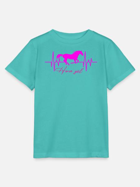 Pferd Herzschlag Mädchen - Stanley/Stella Kinder T-Shirt MINI CREATOR  - Poolblau