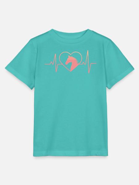 Pferd und Herz - Stanley/Stella Kinder T-Shirt MINI CREATOR  - Poolblau