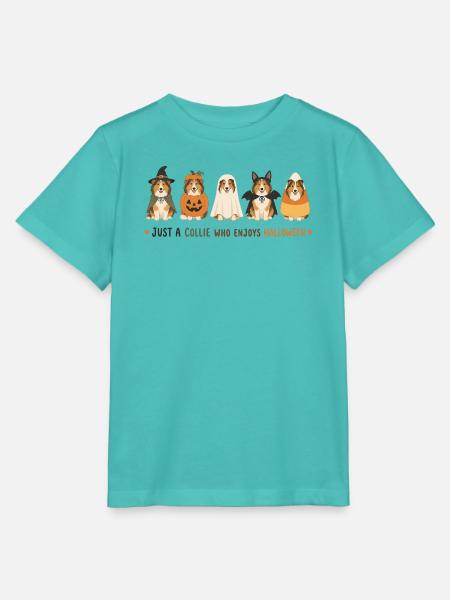 Halloween Collie Crew - Stanley/Stella Kinder T-Shirt MINI CREATOR  - Poolblau