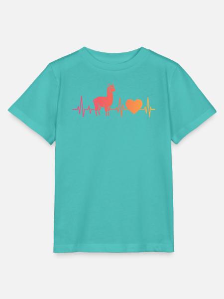 Alpaka Lama Herzschlag Alpaca - Stanley/Stella Kinder T-Shirt MINI CREATOR  - Poolblau